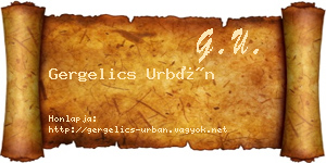 Gergelics Urbán névjegykártya